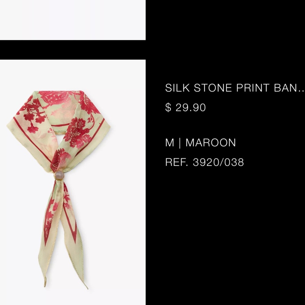 Red and Cream Silk Scarf